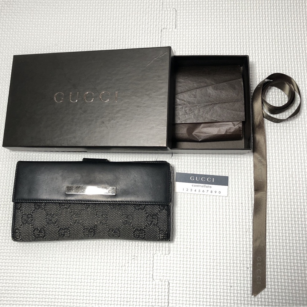 Black Denim Gucci long wallet